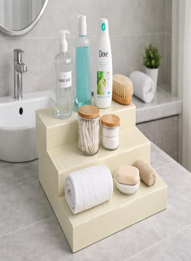 appeasy Plastic 2 Tier/3 Tier Rectangular Kitchen Cupboard Space Saving Shelf Organizer , Beige (L 22 cm, W29 cm, H 10 cm) - Image 2